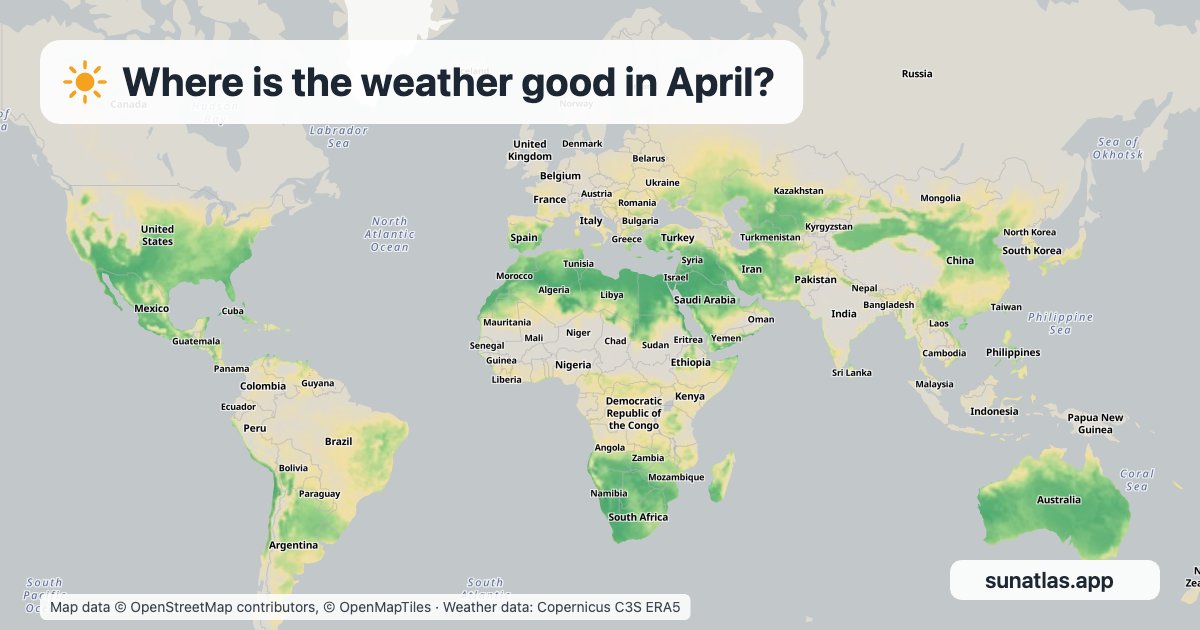 Good-weather map for April