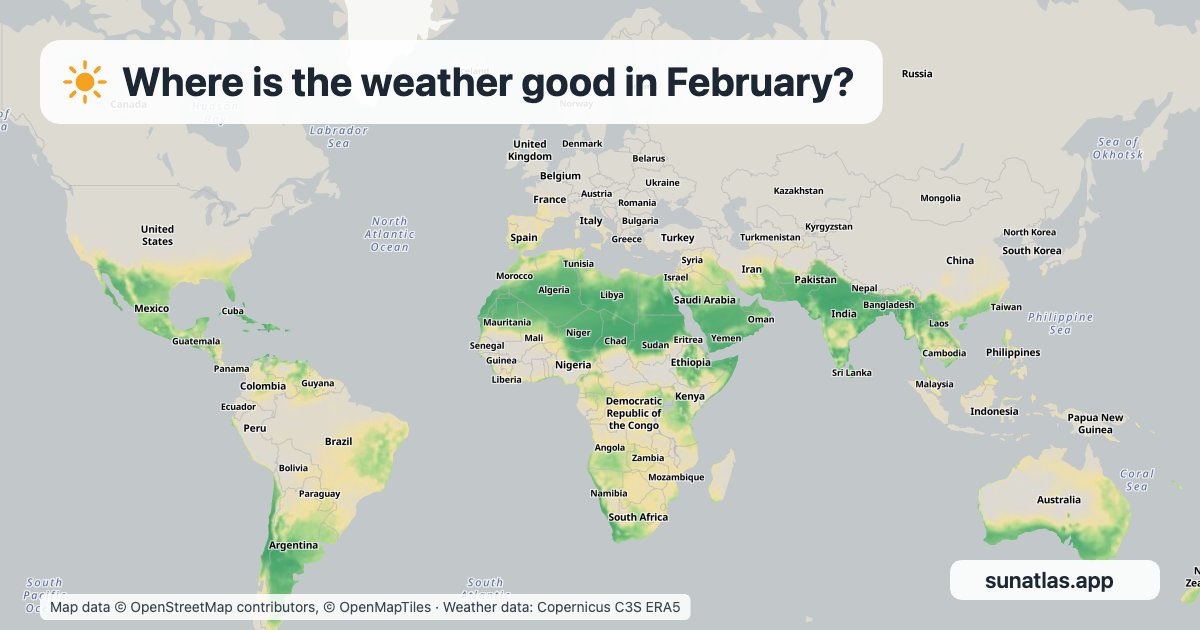 Good-weather map for February