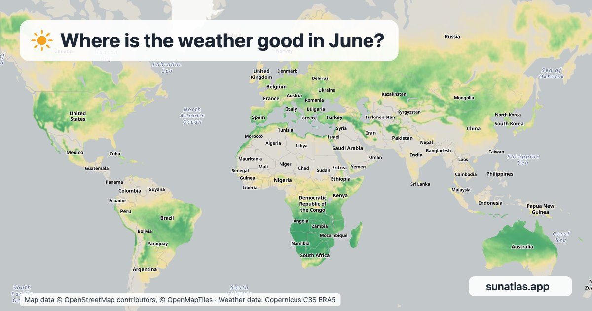 Good-weather map for June