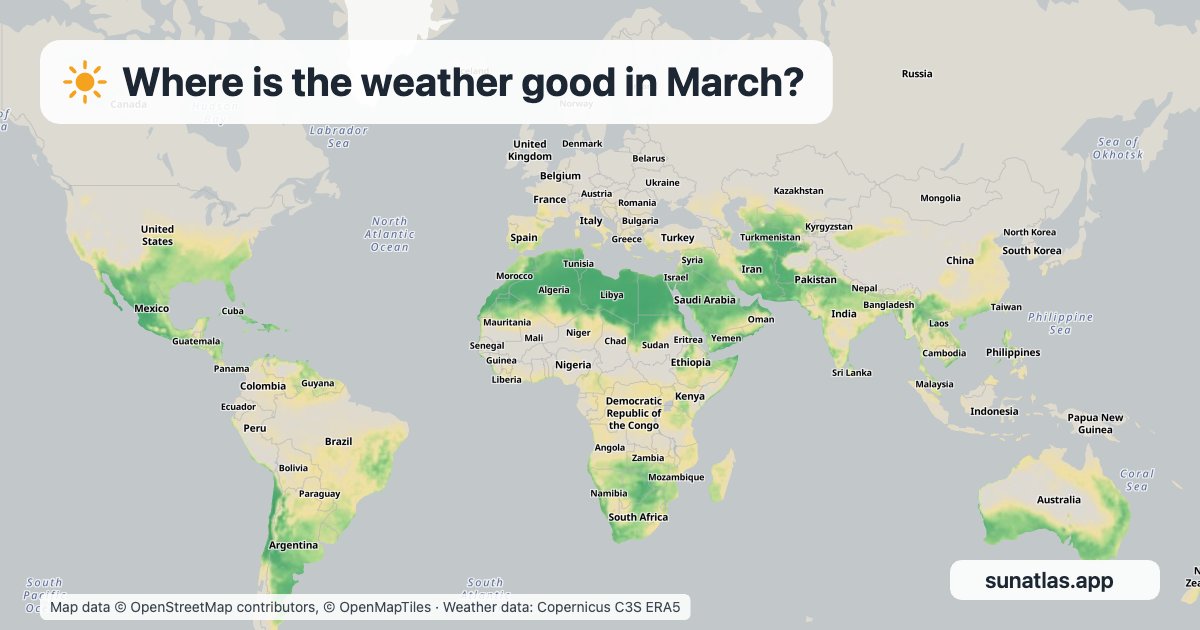 Good-weather map for March
