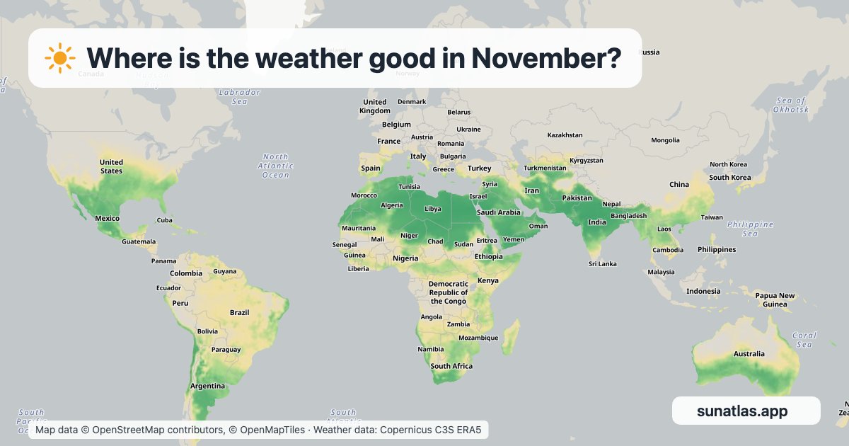 Good-weather map for November